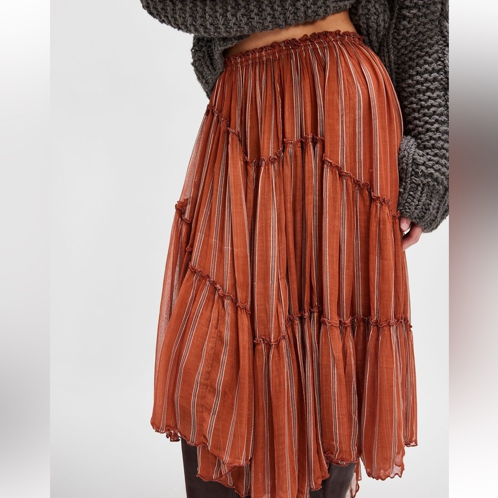 FREE PEOPLE Ember Striped Midi Skirt - Picture 3 of 6